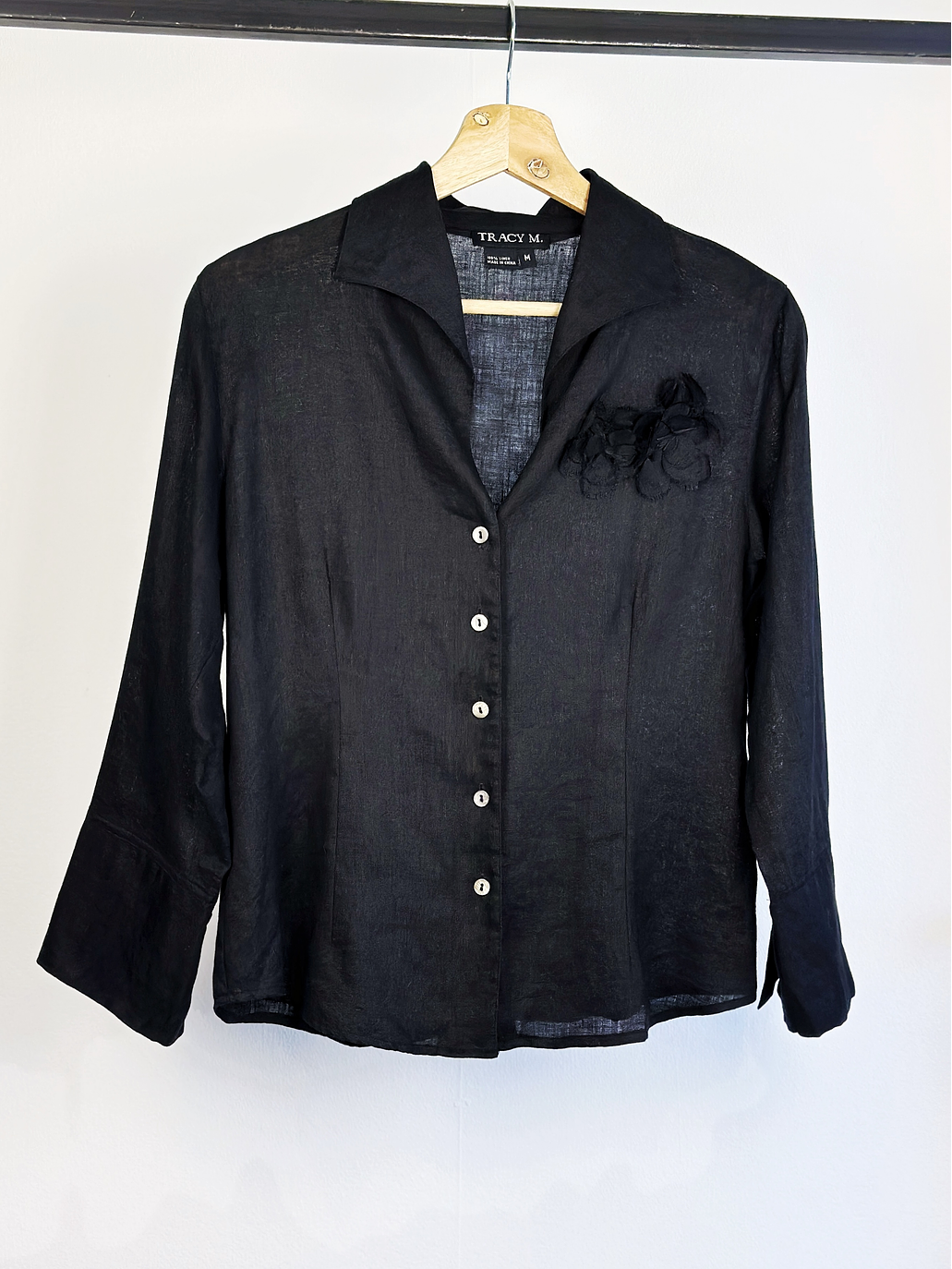 Camisa lino negra 1