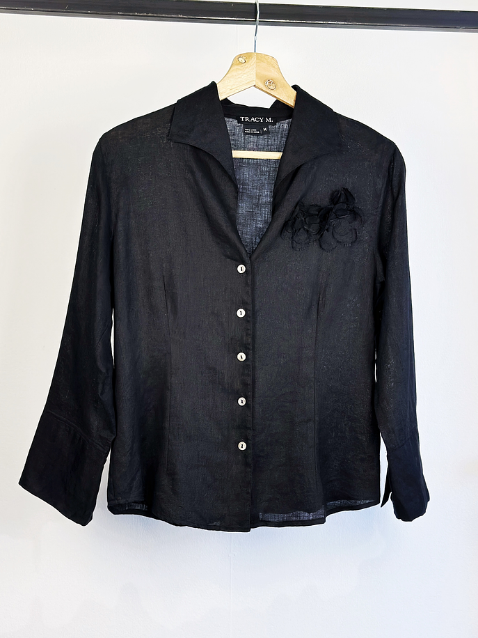 Camisa lino negra 1