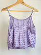 Top satinado lila con puntos  - Miniatura 3
