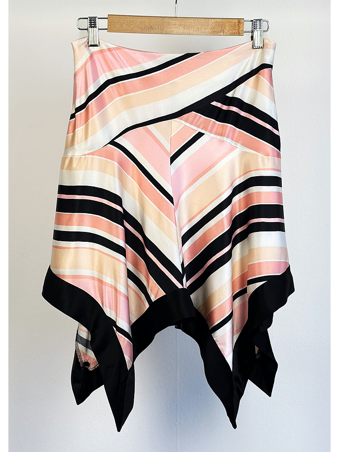 Falda asimétrica satinada 1