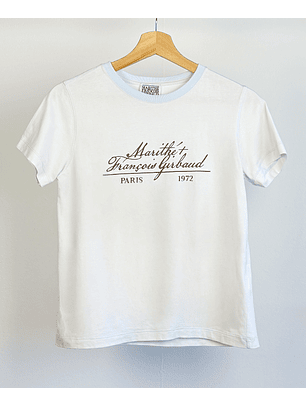 Polera blanca estampada 