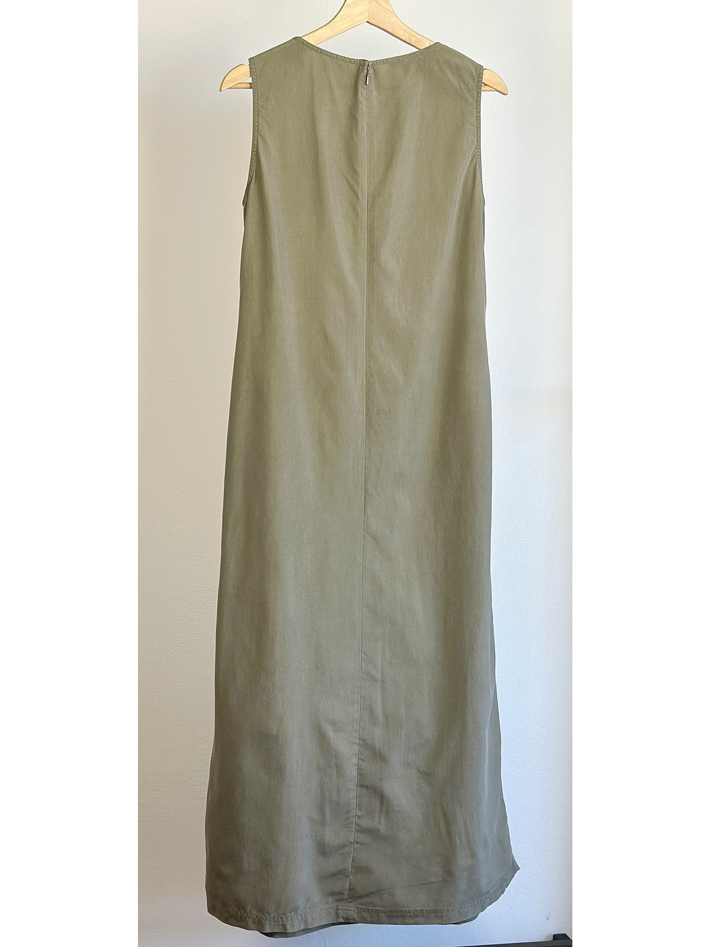 Vestido verde militar seda 4