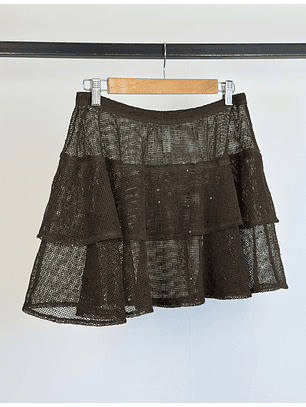 Falda malla con lentejuelas