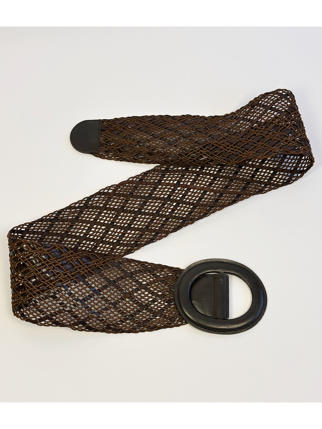  Cinturón café tejido 4