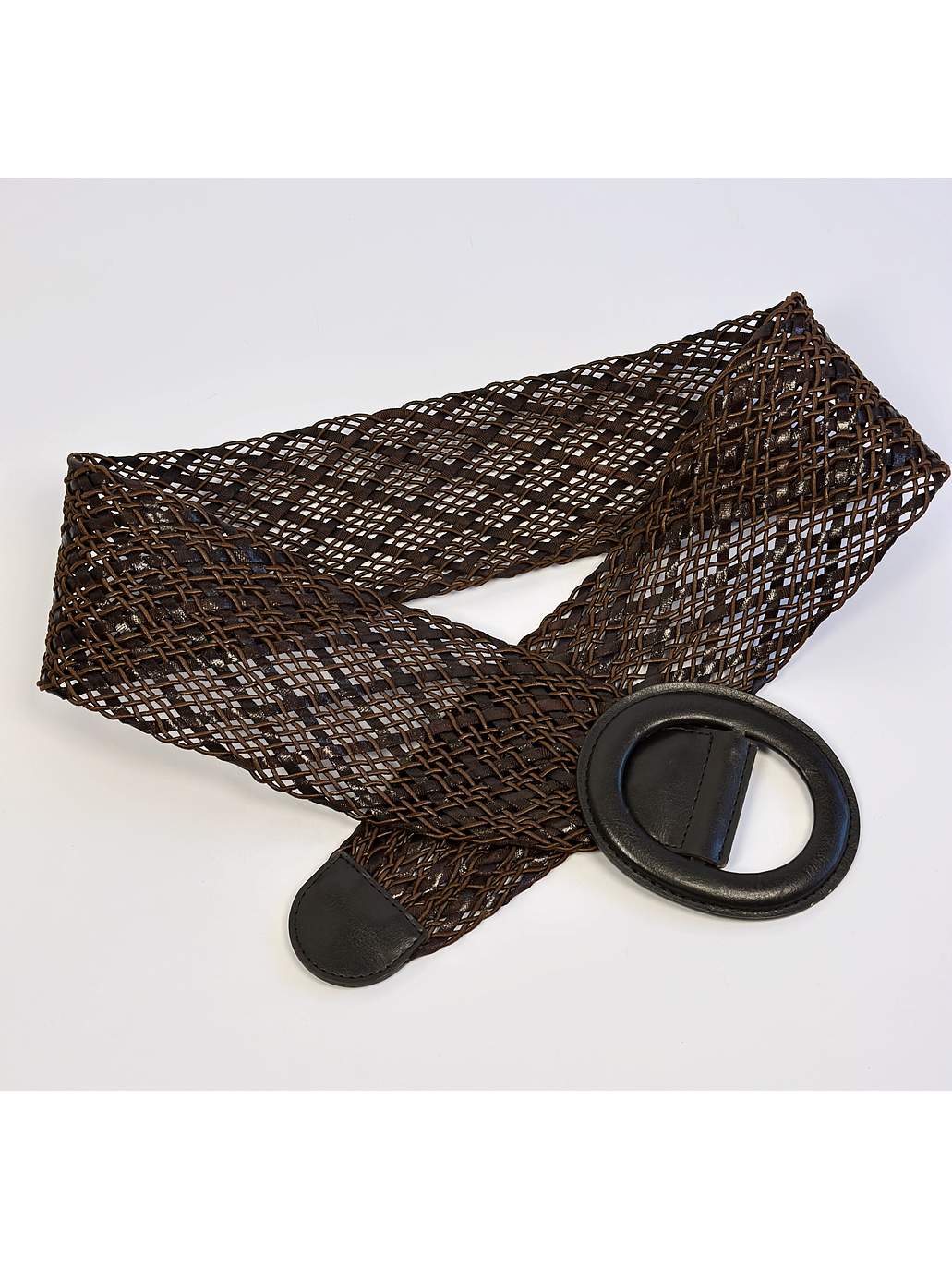  Cinturón café tejido 1