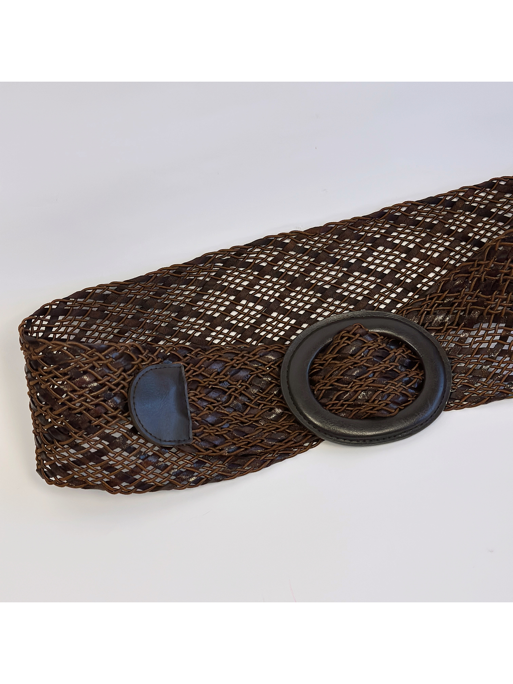  Cinturón café tejido 6