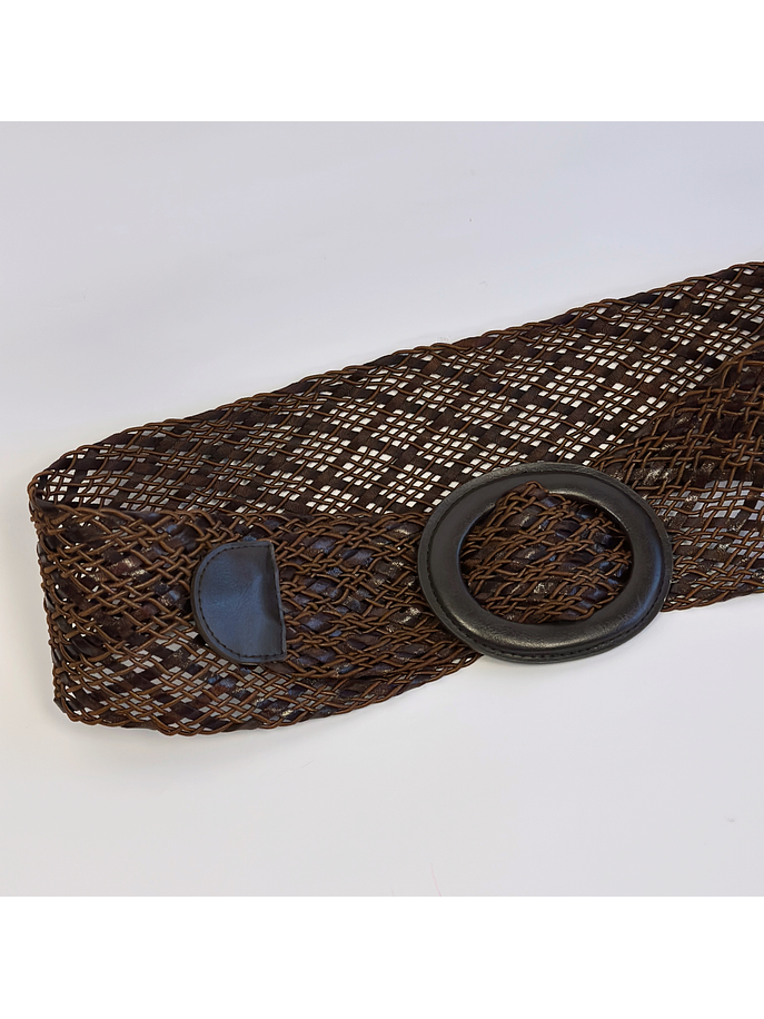  Cinturón café tejido 6