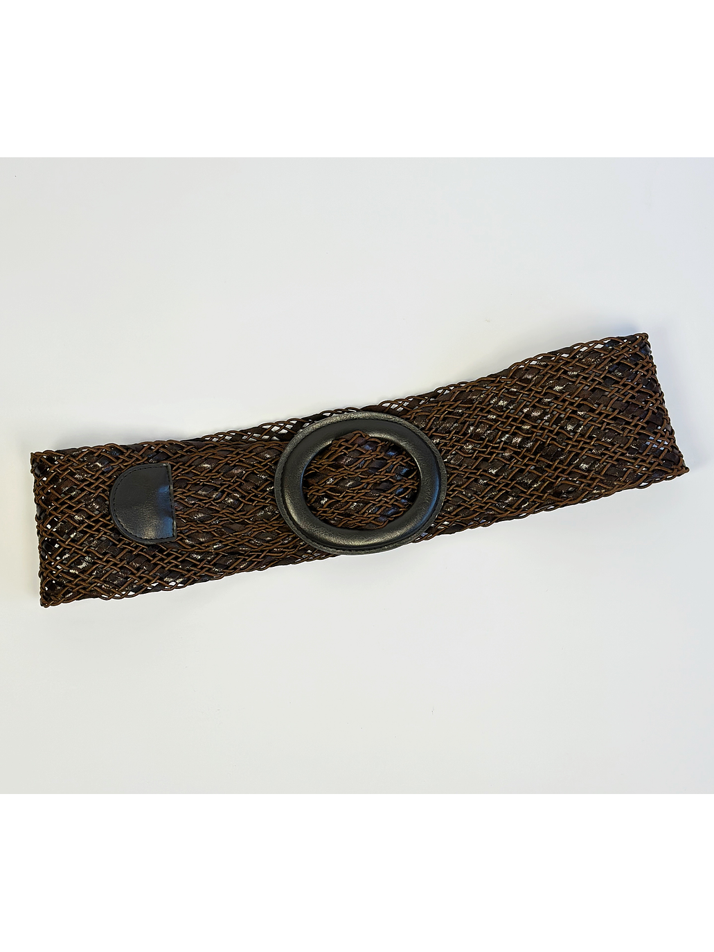  Cinturón café tejido 2