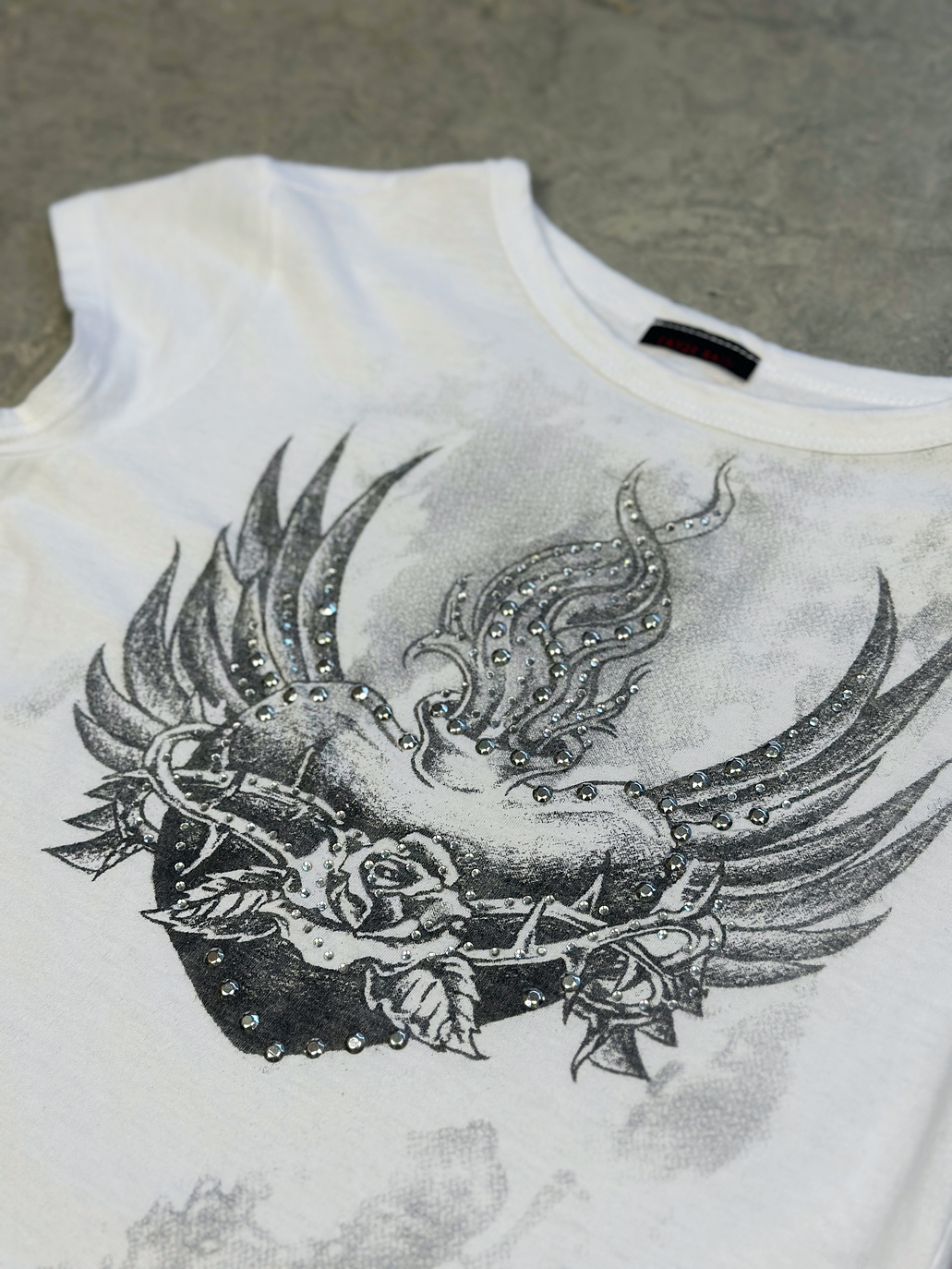 Polera blanca estampada  3