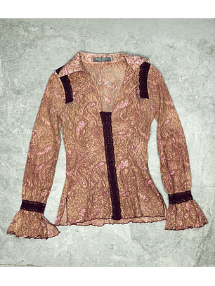 Top de encaje manga larga