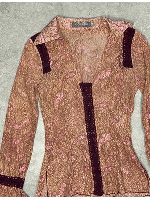 Top de encaje manga larga