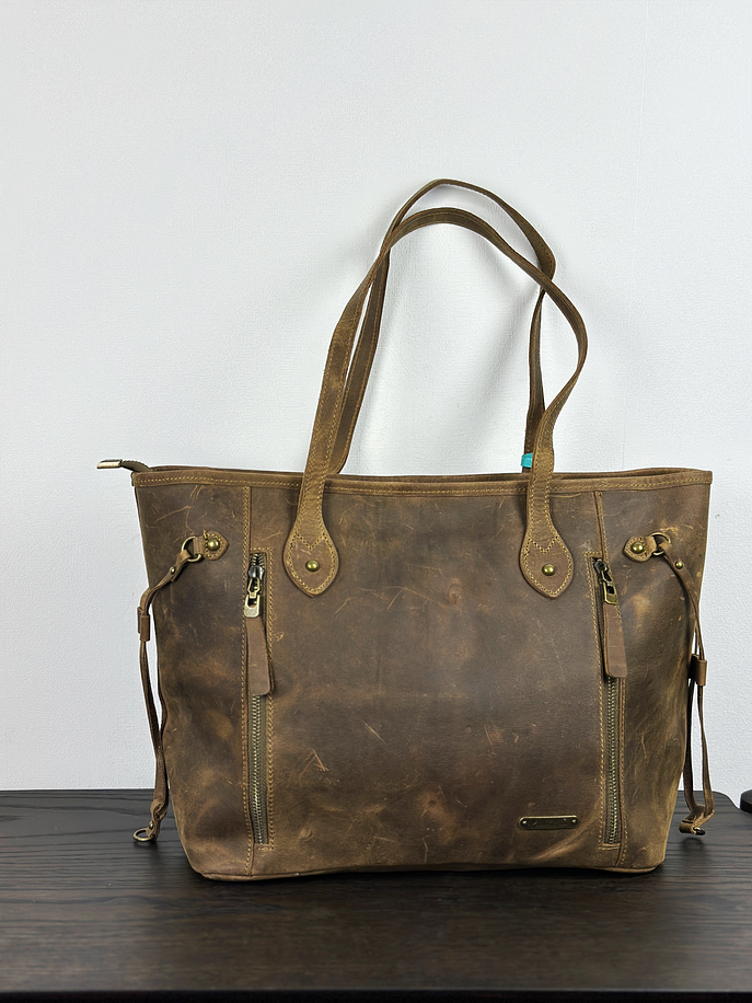 bolso de cuero café 9