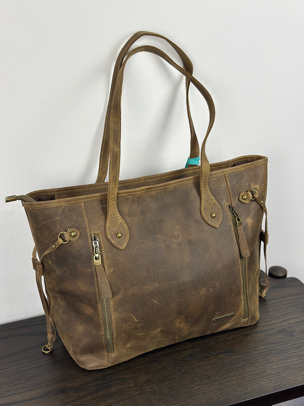 bolso de cuero café 2