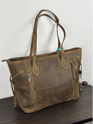 bolso de cuero café