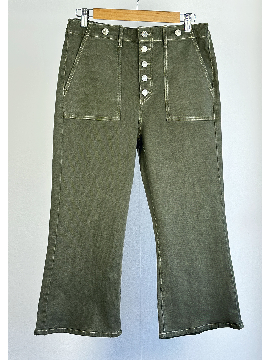 Pantalón mezclilla verde militar 1