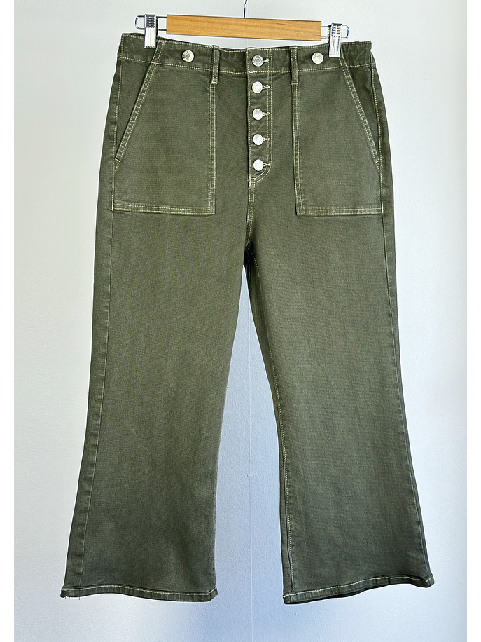 Pantalón mezclilla verde militar 1