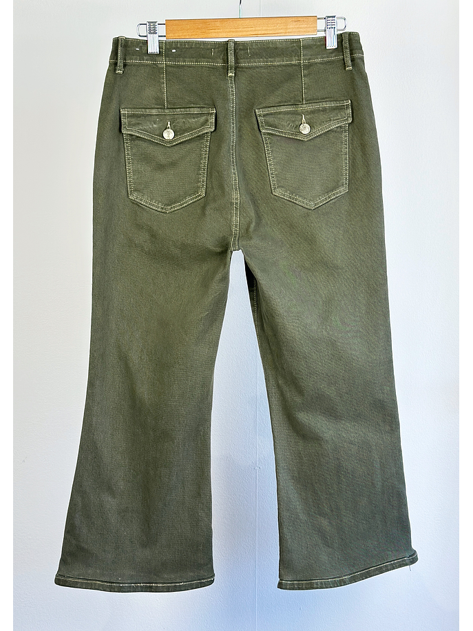 Pantalón mezclilla verde militar 4