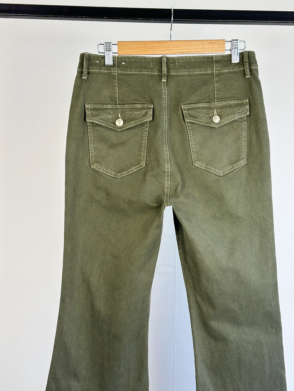 Pantalón mezclilla verde militar 5