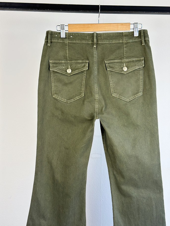 Pantalón mezclilla verde militar 5