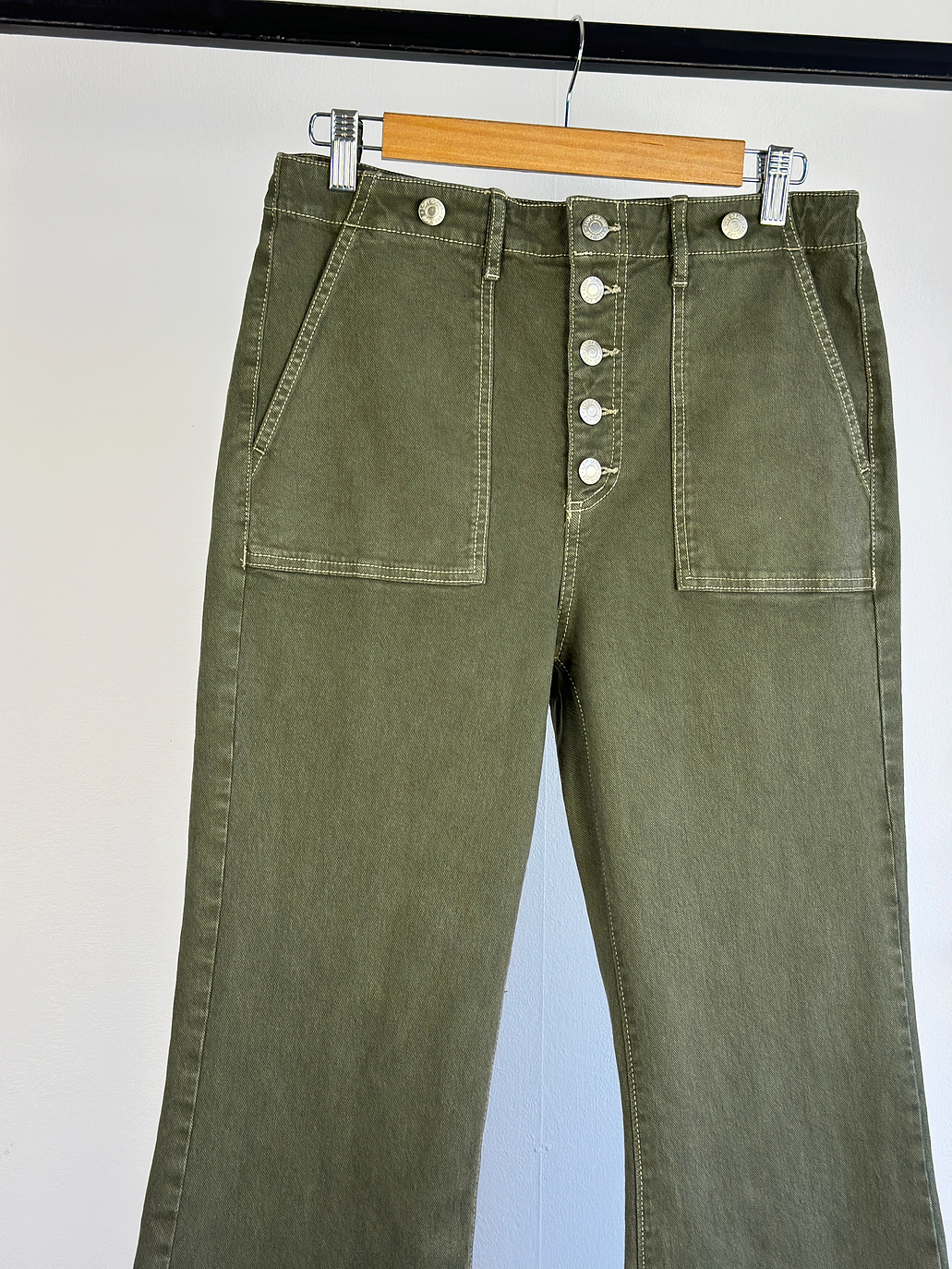 Pantalón mezclilla verde militar 2