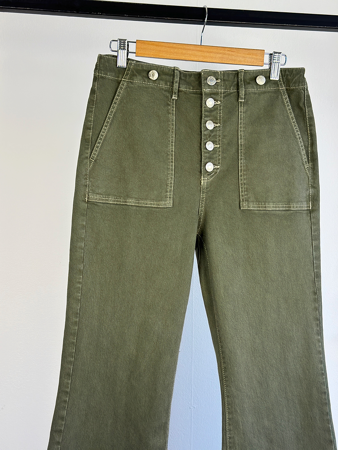 Pantalón mezclilla verde militar 2