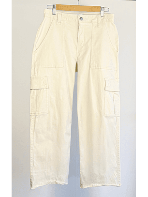 Pantalón cargo crema