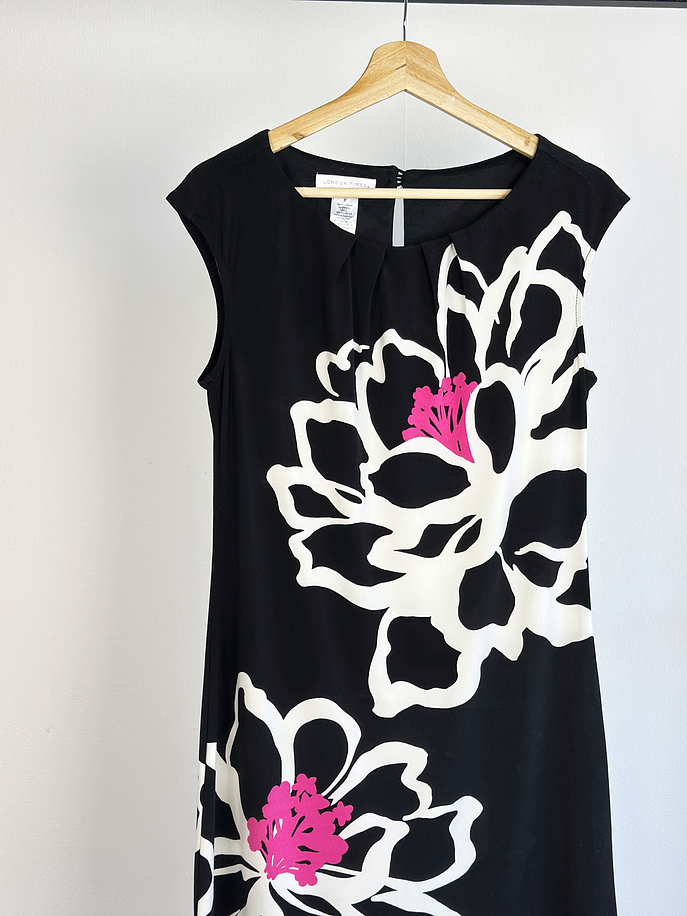 Vestido negro floreado 2