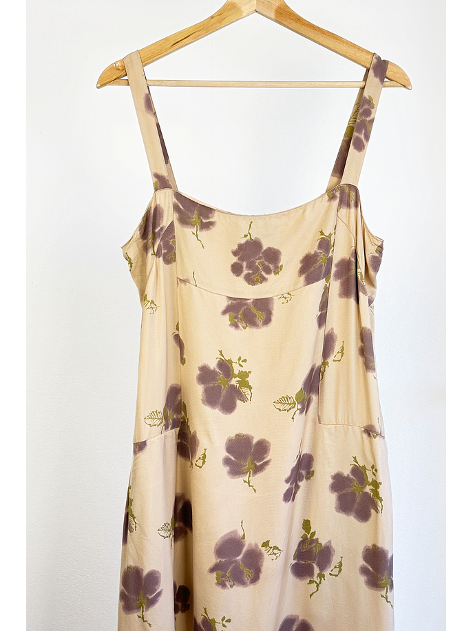 Vestido beige floreado 2