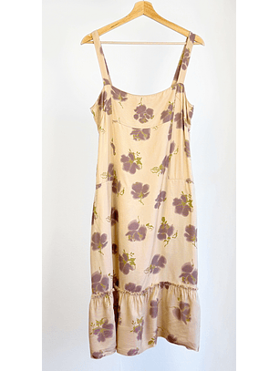 Vestido beige floreado