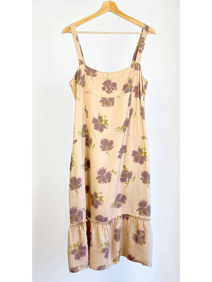 Vestido beige floreado 1