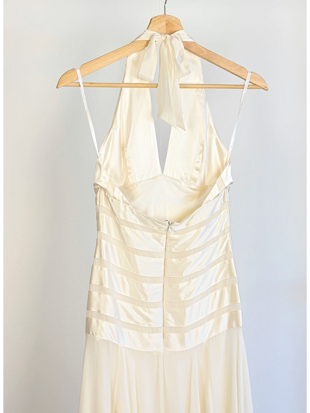 Vestido de seda blanco crema 7