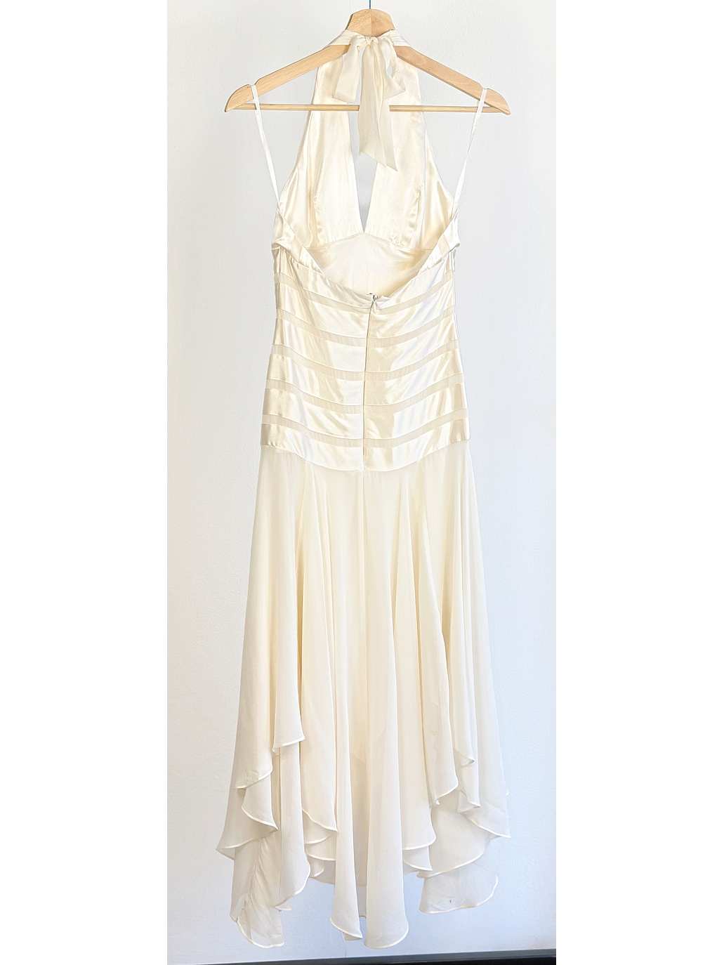 Vestido de seda blanco crema 5