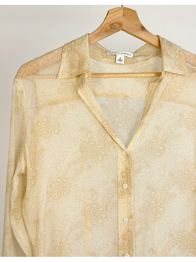 Camisa de seda beige 4