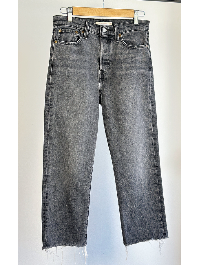 Jeans mezclilla negro lavado 1