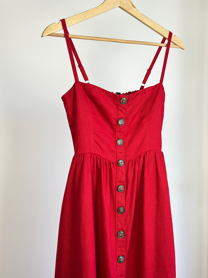 Vestido de lino rojo 2