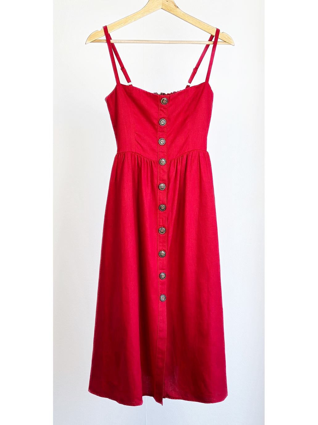 Vestido de lino rojo 1