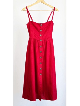 Vestido de lino rojo