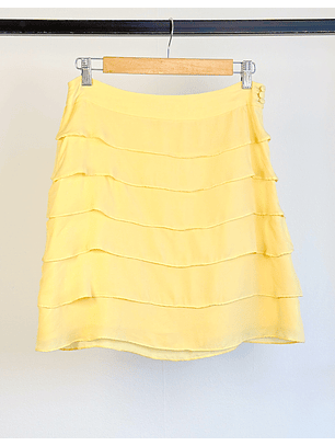 Falda de seda amarilla