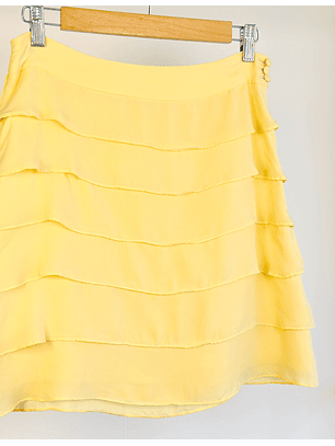 Falda de seda amarilla