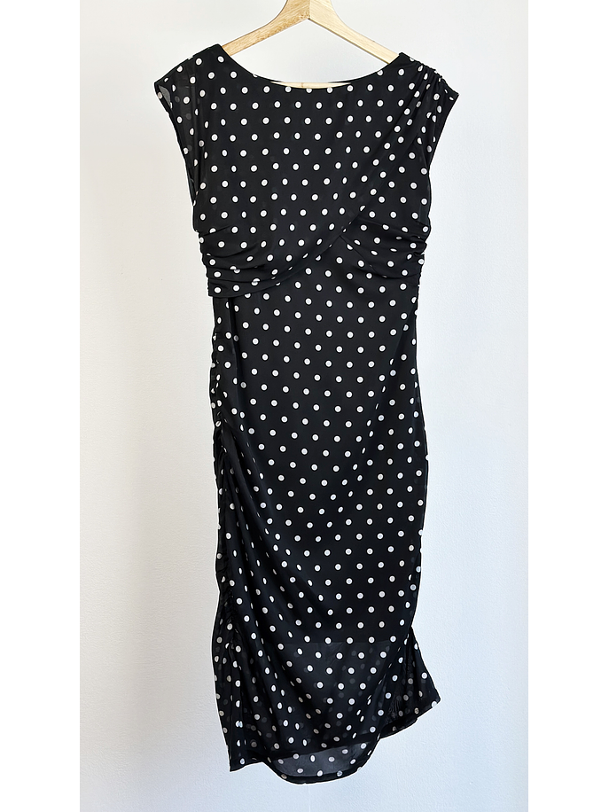 Vestido negro lunares 1