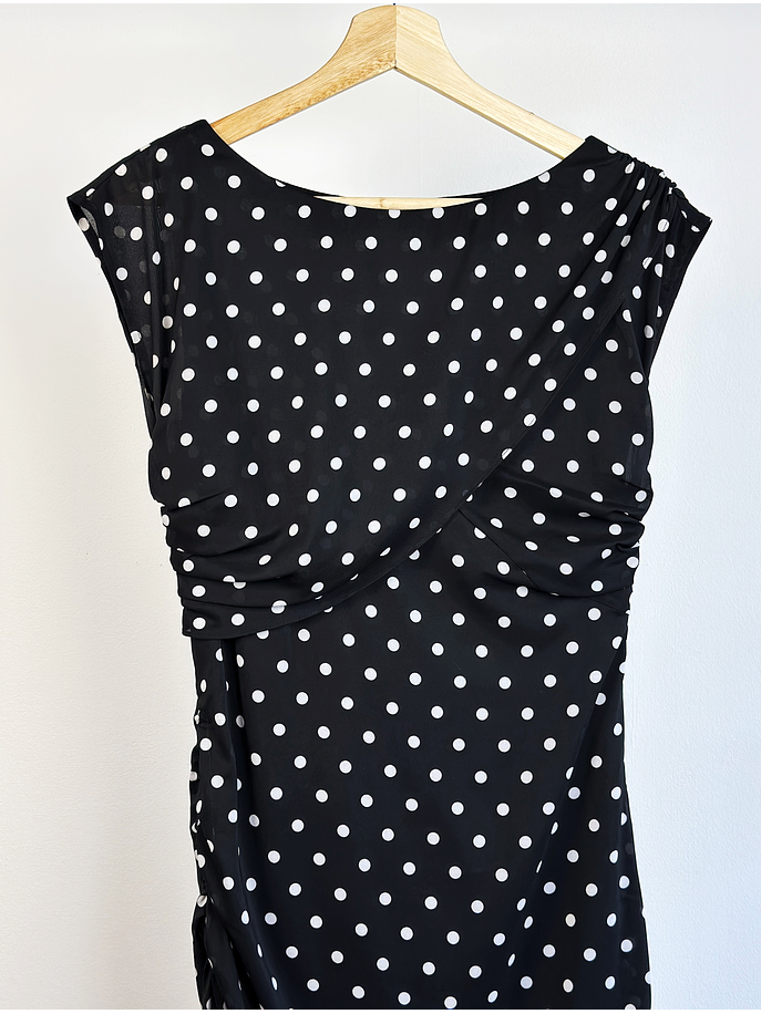 Vestido negro lunares 3