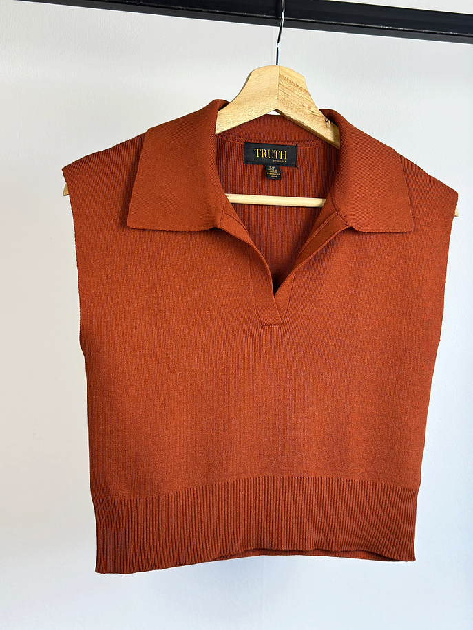 Top de punto terracota 1