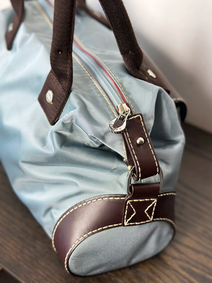 Bolso vintage de mano celeste 4