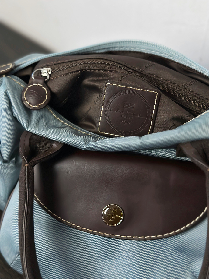 Bolso vintage de mano celeste 7