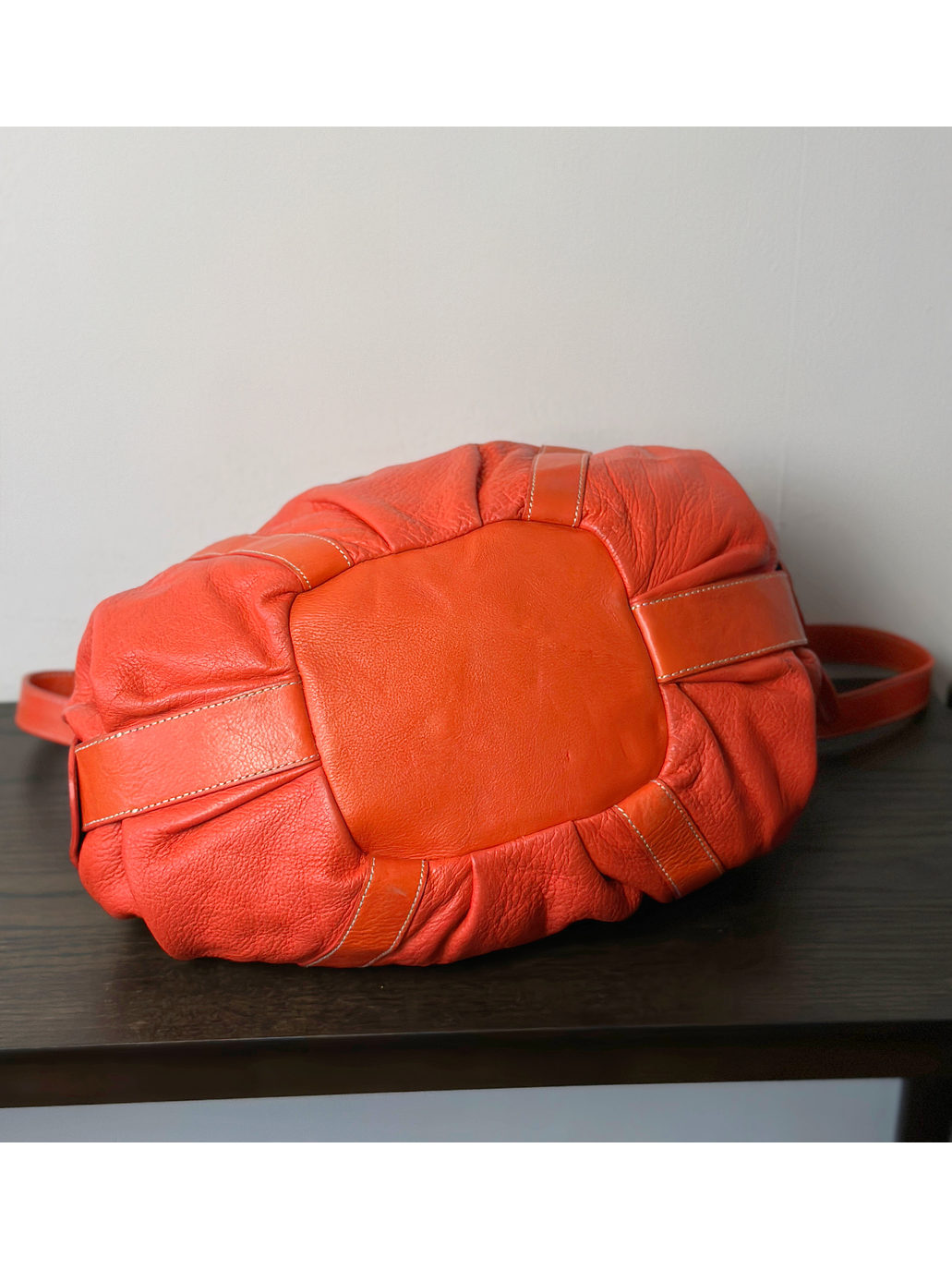 Bolso de cuero naranjo 5