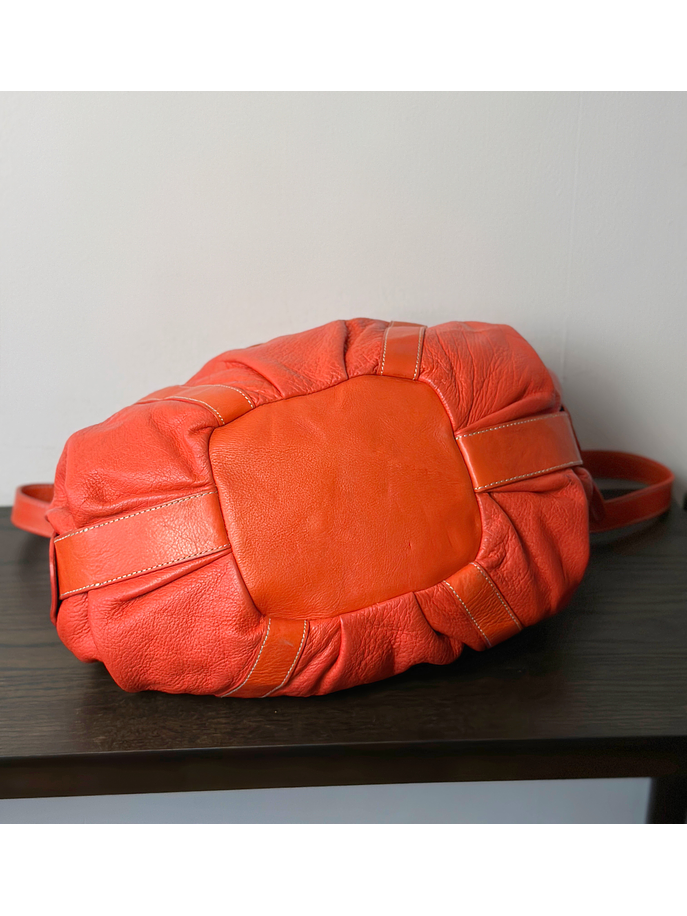 Bolso de cuero naranjo 5