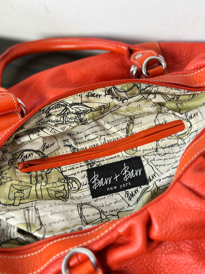 Bolso de cuero naranjo 6