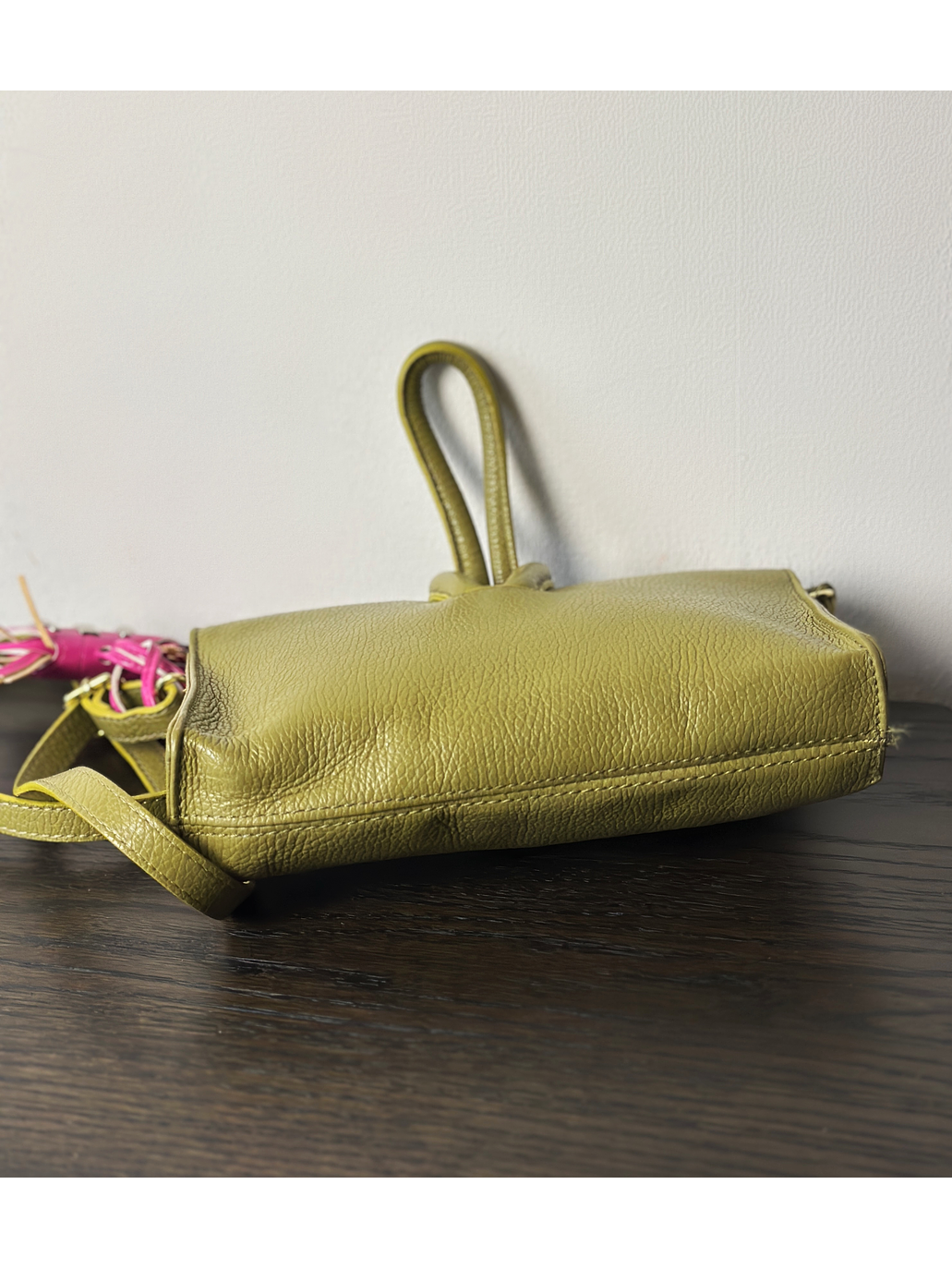 Cartera de cuero verde  6