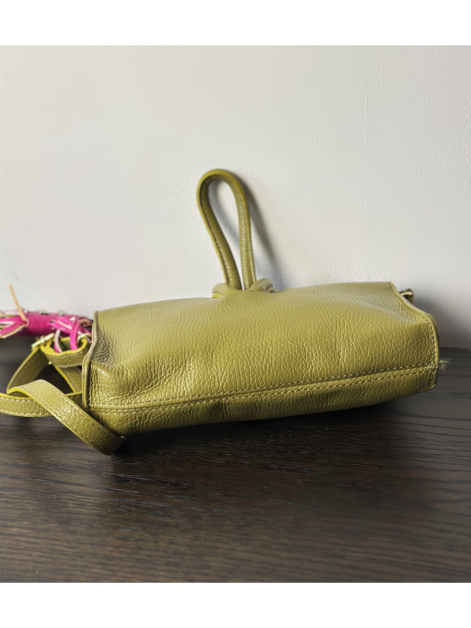 Cartera de cuero verde  6