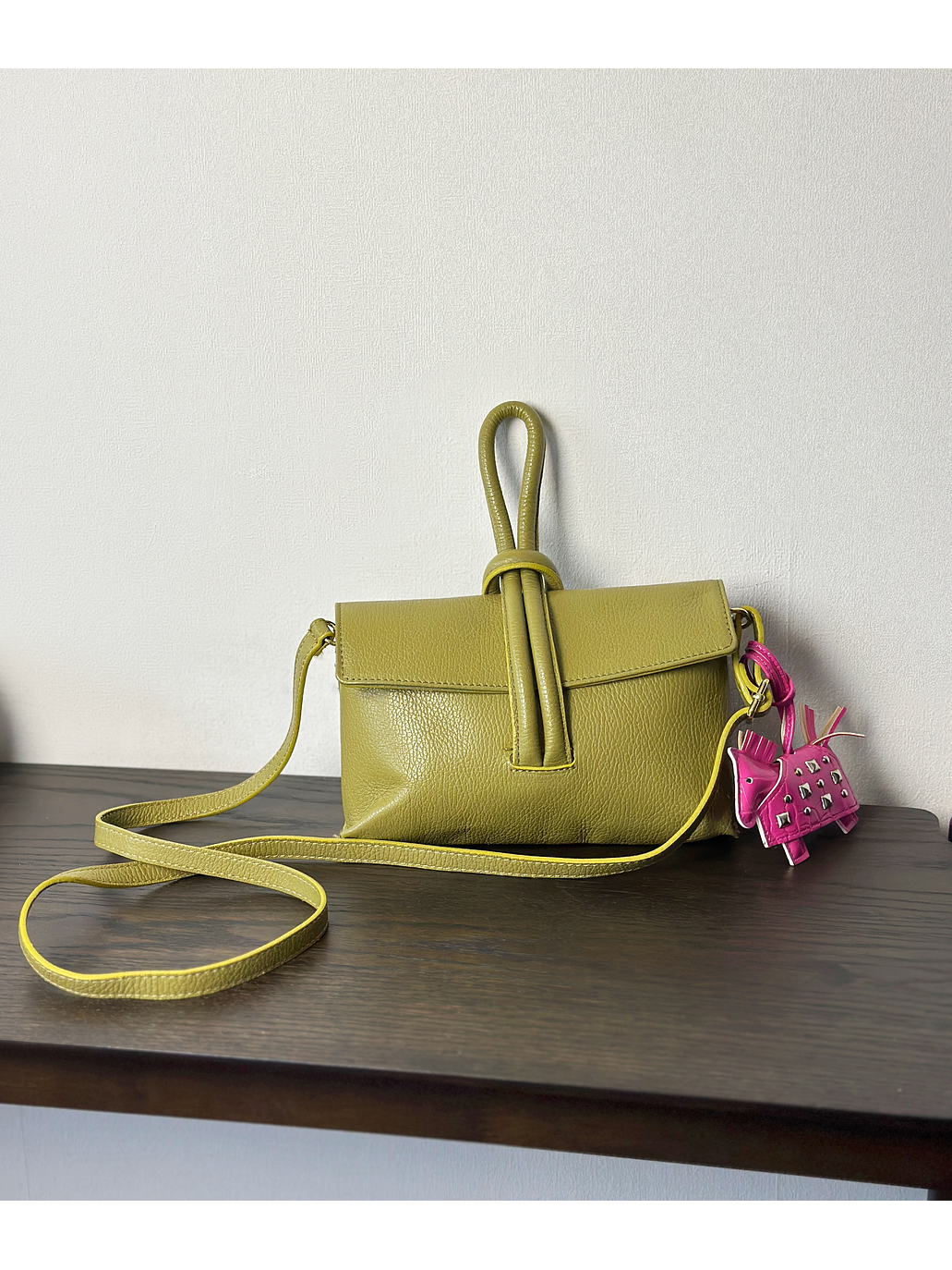 Cartera de cuero verde  5